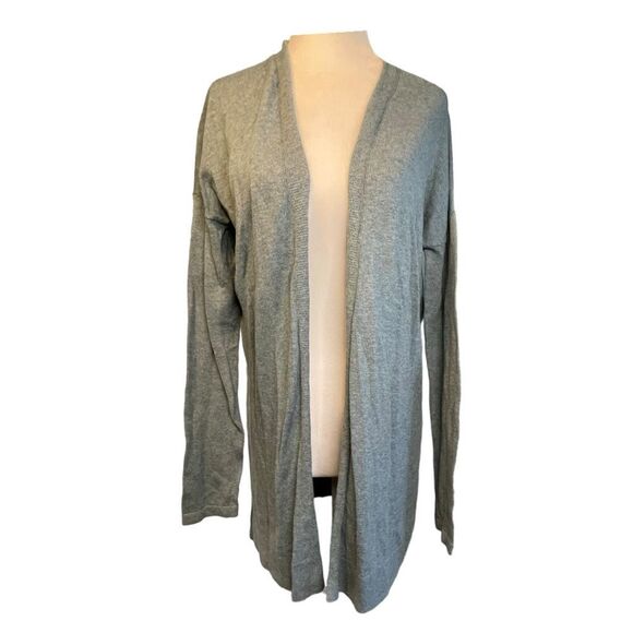 Gap Long Line Cardigan Sweater Heather Green Knit Open Sleeve Lightweight S - Picture 1 of 7